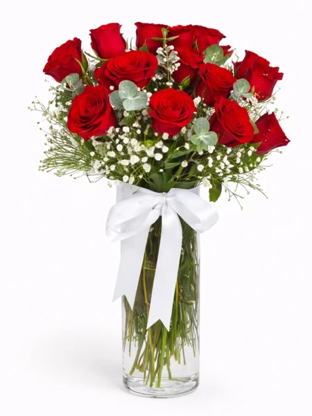 15 Kırmızı Gül Aranjmanı -  Salonofisbitkileri - Açelya Çiçek