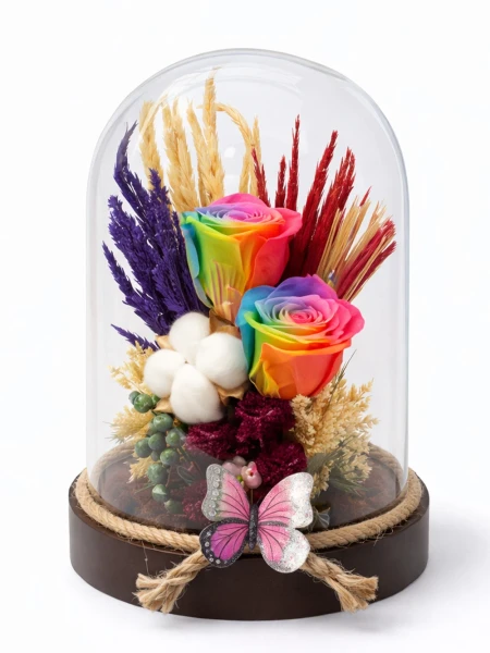 2 li Renkli Solmayan Gül -  Salonofisbitkileri - Açelya Çiçek