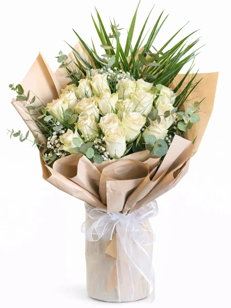 20 Beyaz Gül Buketi -  Salonofisbitkileri - Açelya Çiçek