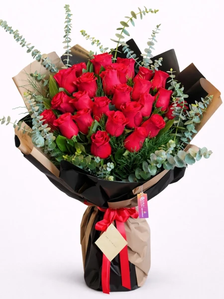 25 Premium Kırmızı Gül Buketi -  Salonofisbitkileri - Açelya Çiçek