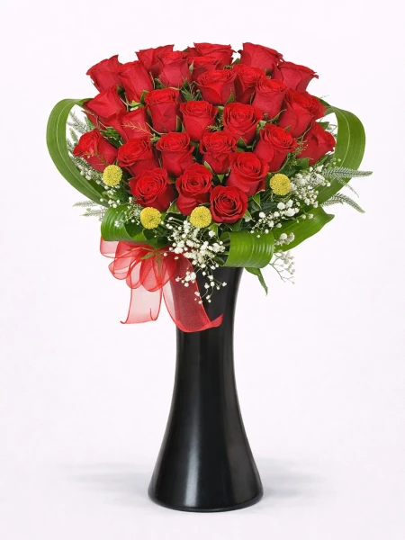 30 Kırmızı Gül Aranjmanı -  Salonofisbitkileri - Açelya Çiçek