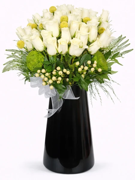 50 Beyaz Gül Aranjmanı -  Salonofisbitkileri - Açelya Çiçek