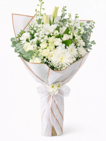 Beyaz Çiçeği Buketi -  Salonofisbitkileri - Açelya Çiçek