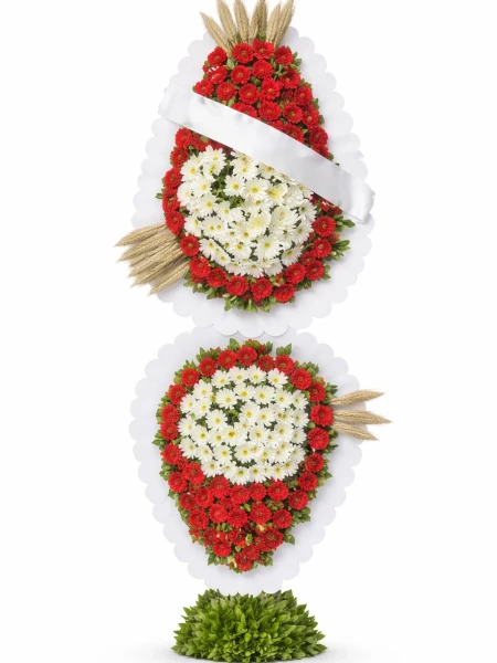 Karanfil Gerbera İki Katlı Ayaklı Sepet -  Sepetcelenkferforje - Açelya Çiçek