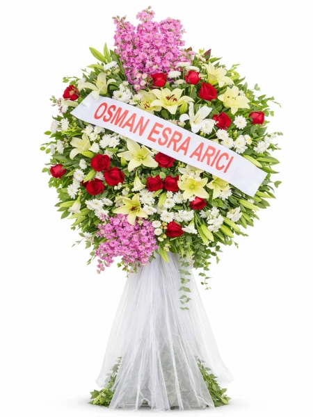 Kırmızı Beyaz Pembe Ferforje -  Sepetcelenkferforje - Açelya Çiçek