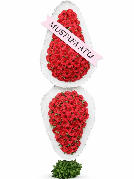 Kırmızı Gerbera İki Katlı Ayaklı Sepet -  Sepetcelenkferforje - Açelya Çiçek