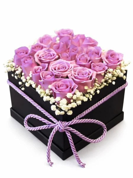 Kutuda 20 Lila Gül -  Salonofisbitkileri - Açelya Çiçek