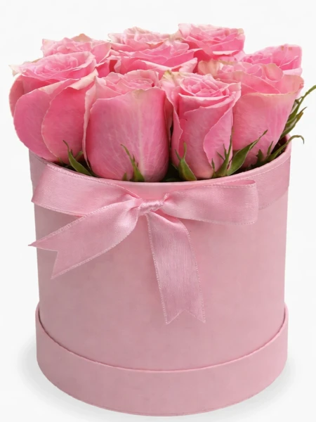 Kutuda 9 Pembe Gül -  Salonofisbitkileri - Açelya Çiçek