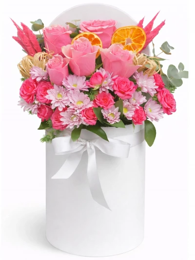 Kutuda Pembe Aranjman -  Salonofisbitkileri - Açelya Çiçek