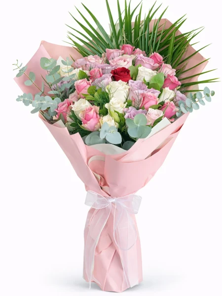 Lila Pembe Buket -  Salonofisbitkileri - Açelya Çiçek