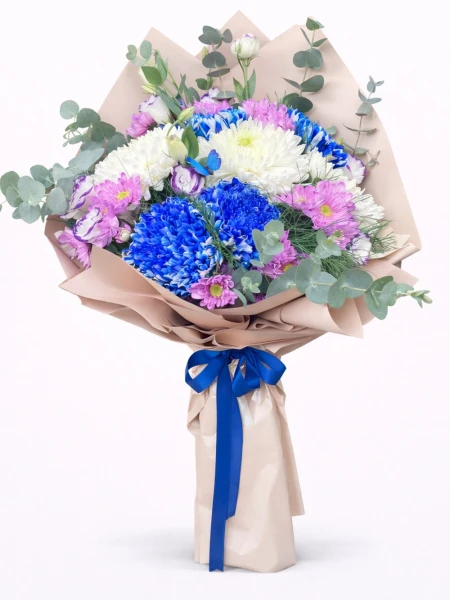 Mavi Lila Buket -  Salonofisbitkileri - Açelya Çiçek