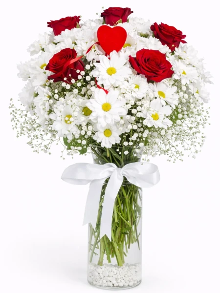 Papatya 5 Gül Buketi -  Salonofisbitkileri - Açelya Çiçek