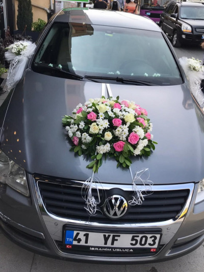 Pembe Gelin Arabası Süsleri -  Gelinarabalar - Açelya Çiçek