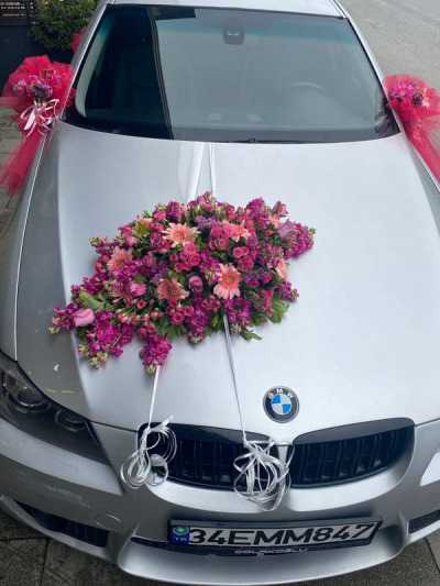 Pembe Nişan ve Düğün  Arabası -  Gelinarabalar - Açelya Çiçek