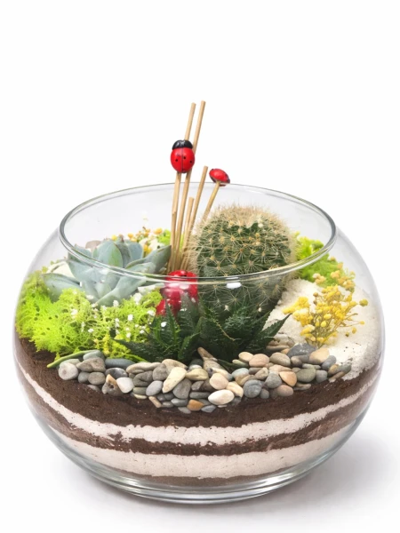 Uğur Böceği Terrarium -  Salonofisbitkileri - Açelya Çiçek