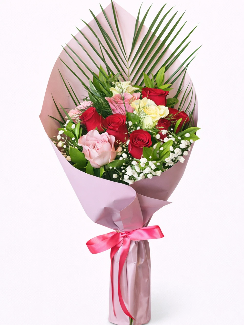 11 Renkli Gül Buketi - salon-ofis-bitkileri - Açelya Çiçek