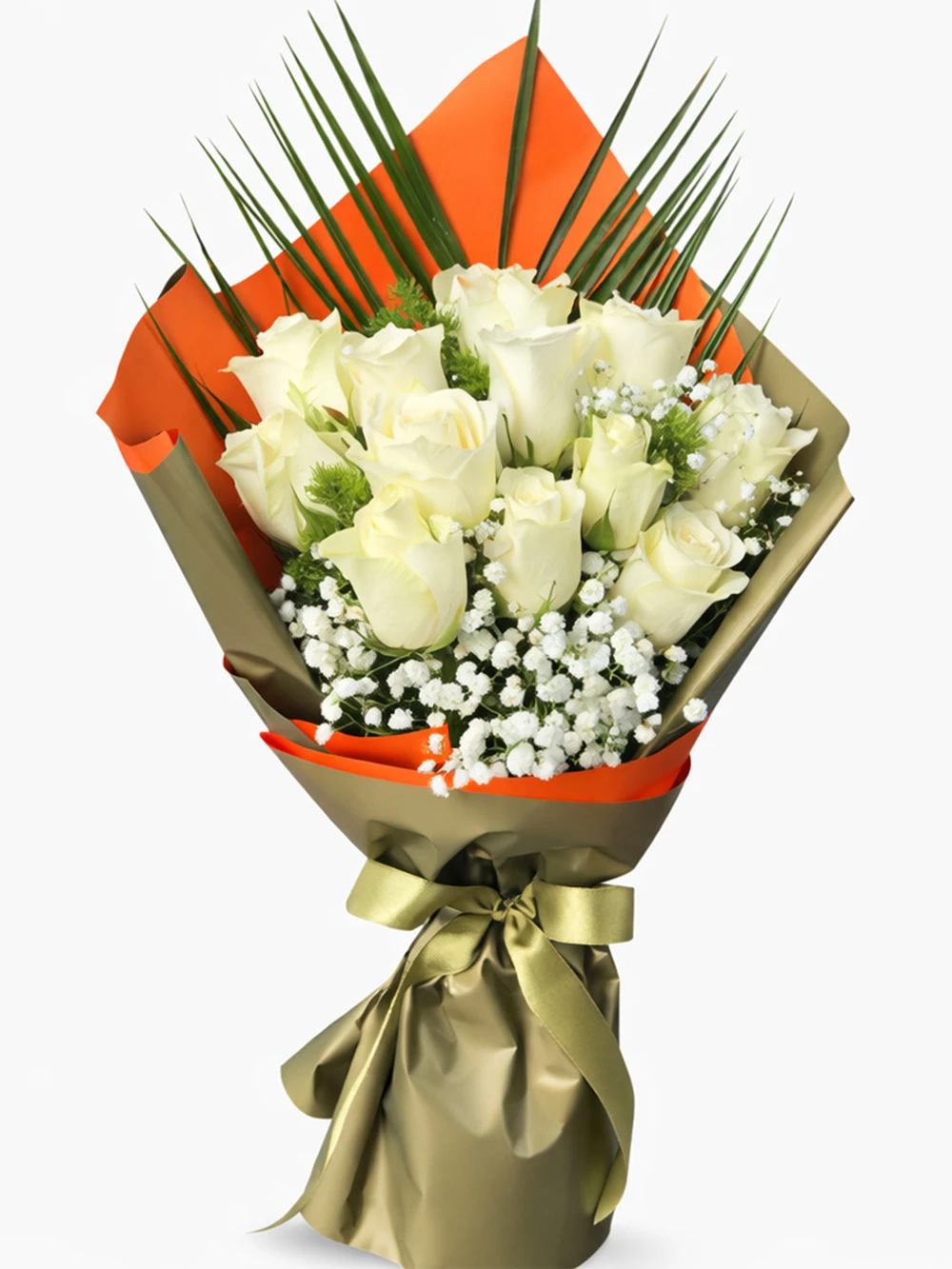 12 Beyaz Gül Buketi - salon-ofis-bitkileri - Açelya Çiçek