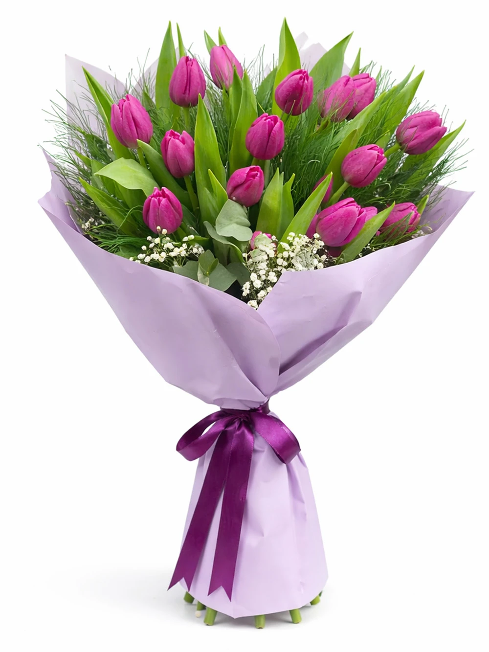 15 Mor Lale Buketi - salon-ofis-bitkileri - Açelya Çiçek