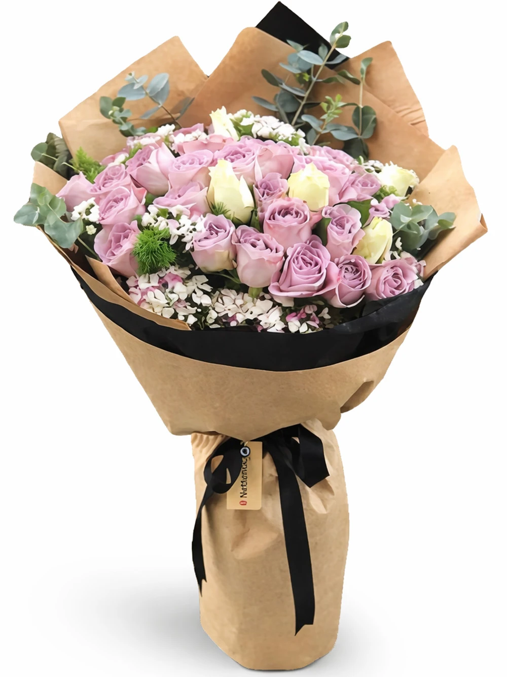 30 Beyaz Lila Gül Buketi - salon-ofis-bitkileri - Açelya Çiçek