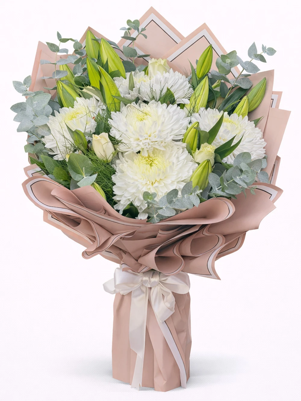 Beyaz Anastasia Lilyum Buket - salon-ofis-bitkileri - Açelya Çiçek