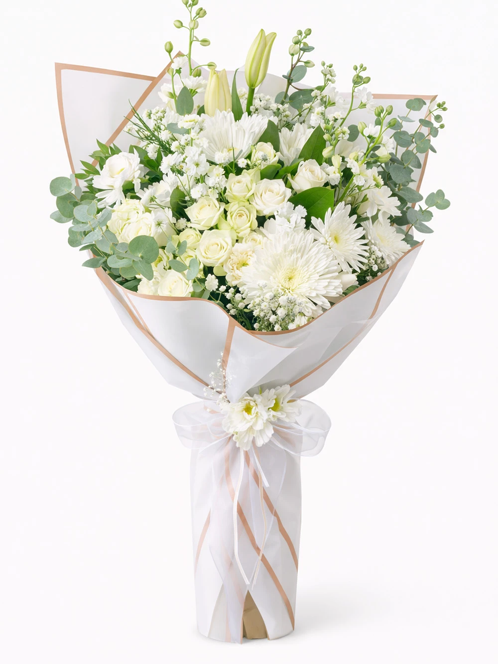 Beyaz Çiçeği Buketi - salon-ofis-bitkileri - Açelya Çiçek