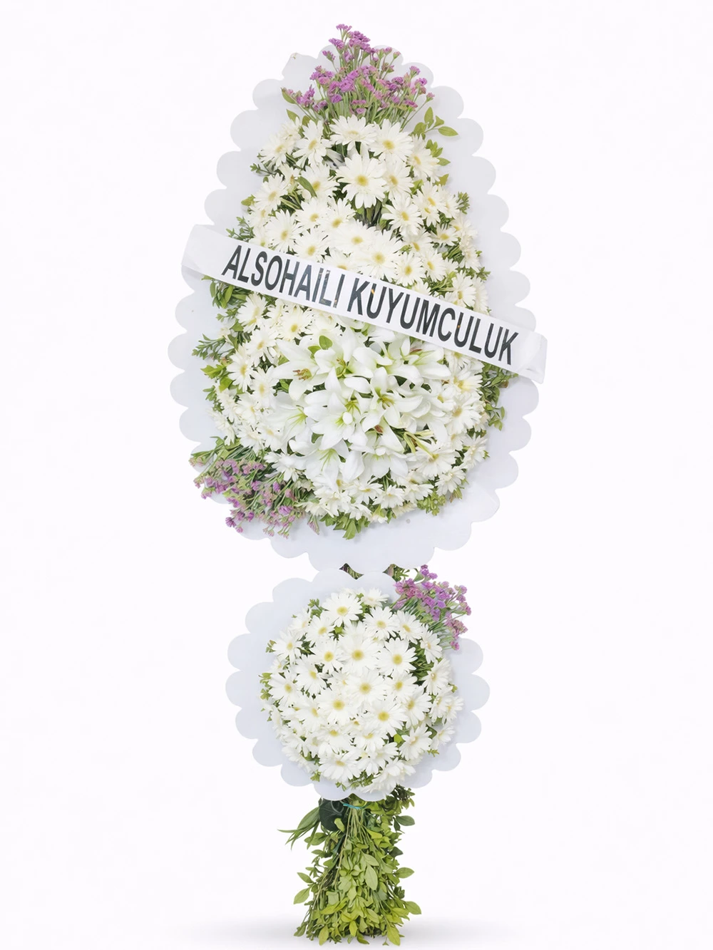 Beyaz İki Katlı Ayaklı Sepet - sepet-celenk-ferforje - Açelya Çiçek