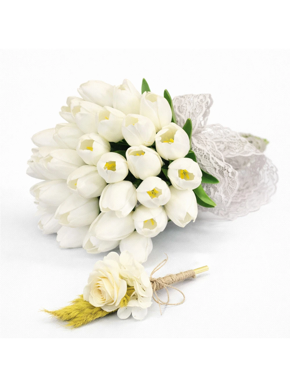 Beyaz Lale Yapay Gelin Çiçeği - salon-ofis-bitkileri - Açelya Çiçek