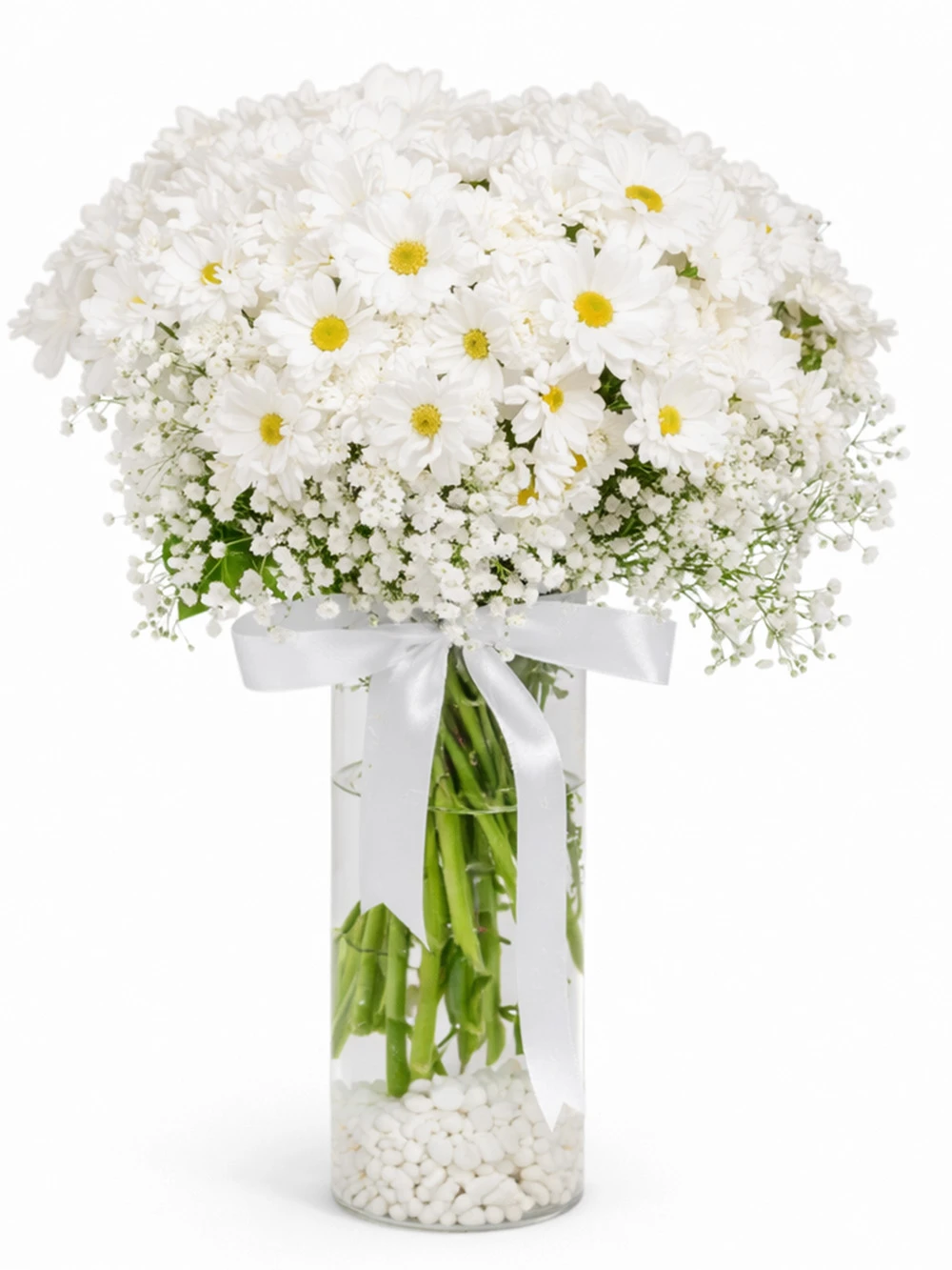 Beyaz Meleğim Papatya Aranjman - salon-ofis-bitkileri - Açelya Çiçek