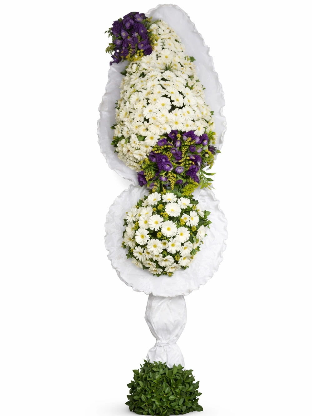 Gerbera Lisyantus İki Katlı Ayaklı Sepet - sepet-celenk-ferforje - Açelya Çiçek