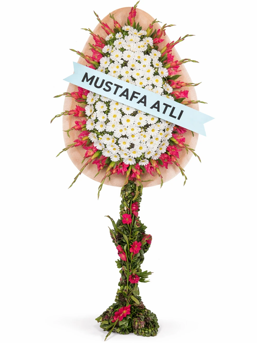 Gerbera Pembe Glayör Ayaklı Sepet - sepet-celenk-ferforje - Açelya Çiçek