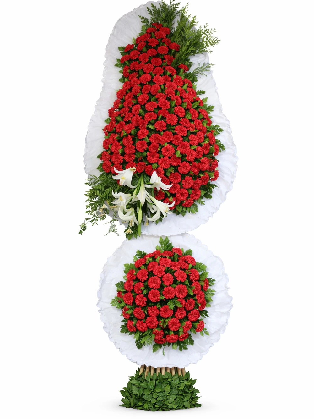 Karanfil Lilyum İki Katlı Ayaklı Sepet - sepet-celenk-ferforje - Açelya Çiçek