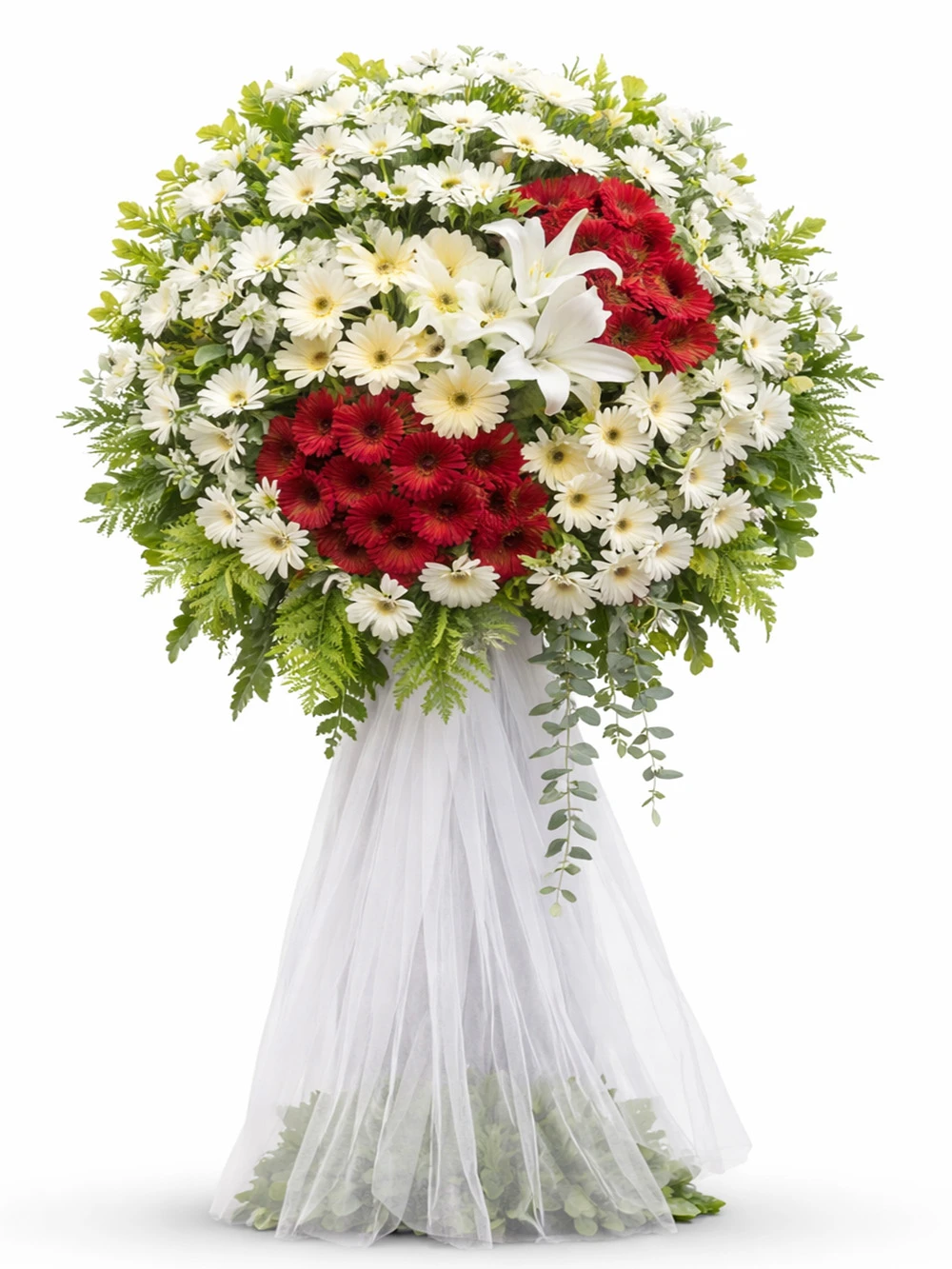 Kırmızı Beyaz Ferforje - sepet-celenk-ferforje - Açelya Çiçek