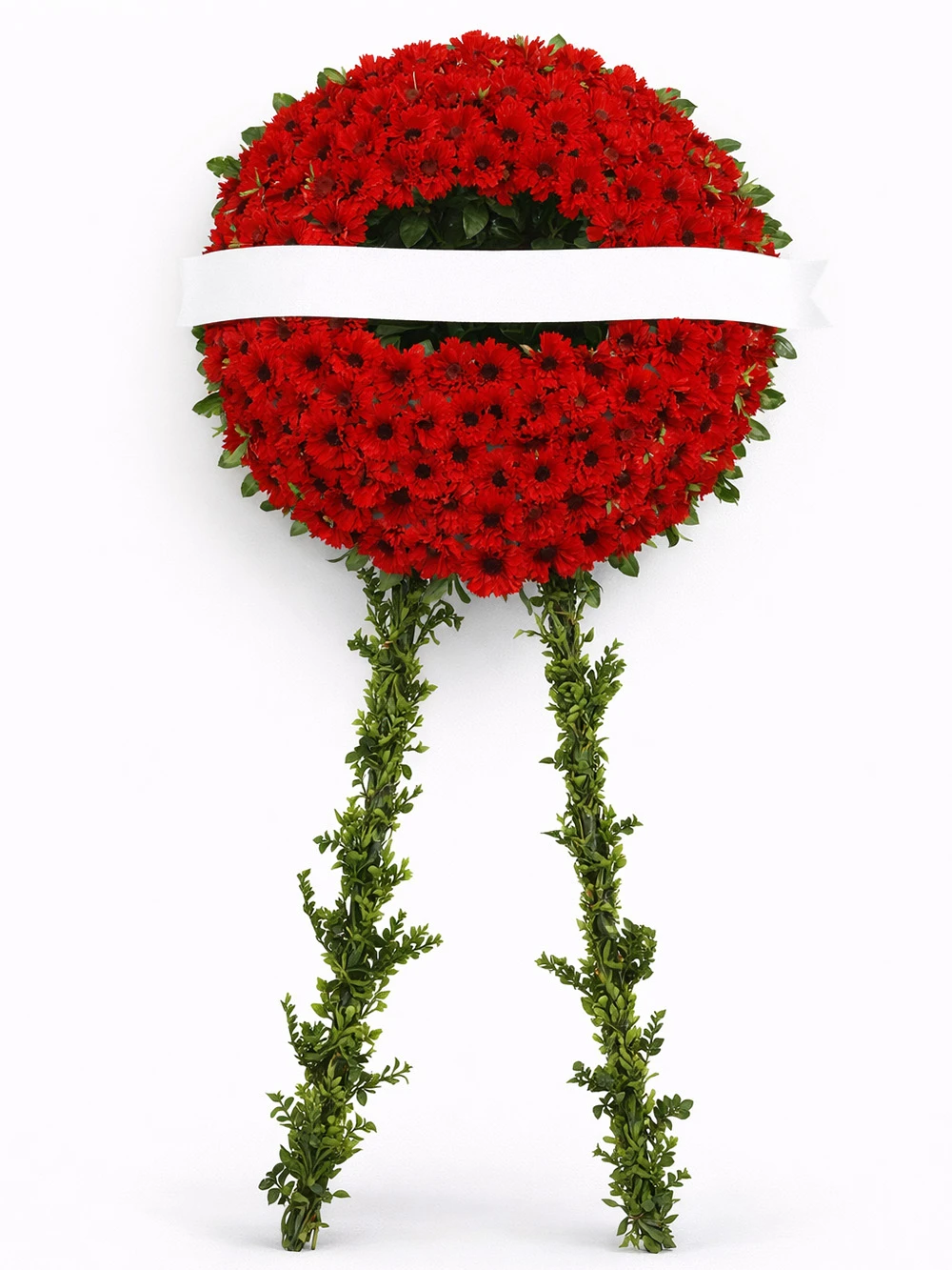 Kırmızı Cenaze Çelengi - sepet-celenk-ferforje - Açelya Çiçek