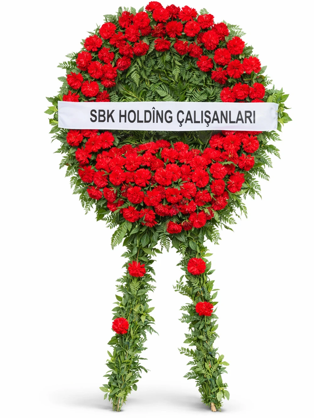 Kırmızı Karanfil Cenaze Çelengi - sepet-celenk-ferforje - Açelya Çiçek