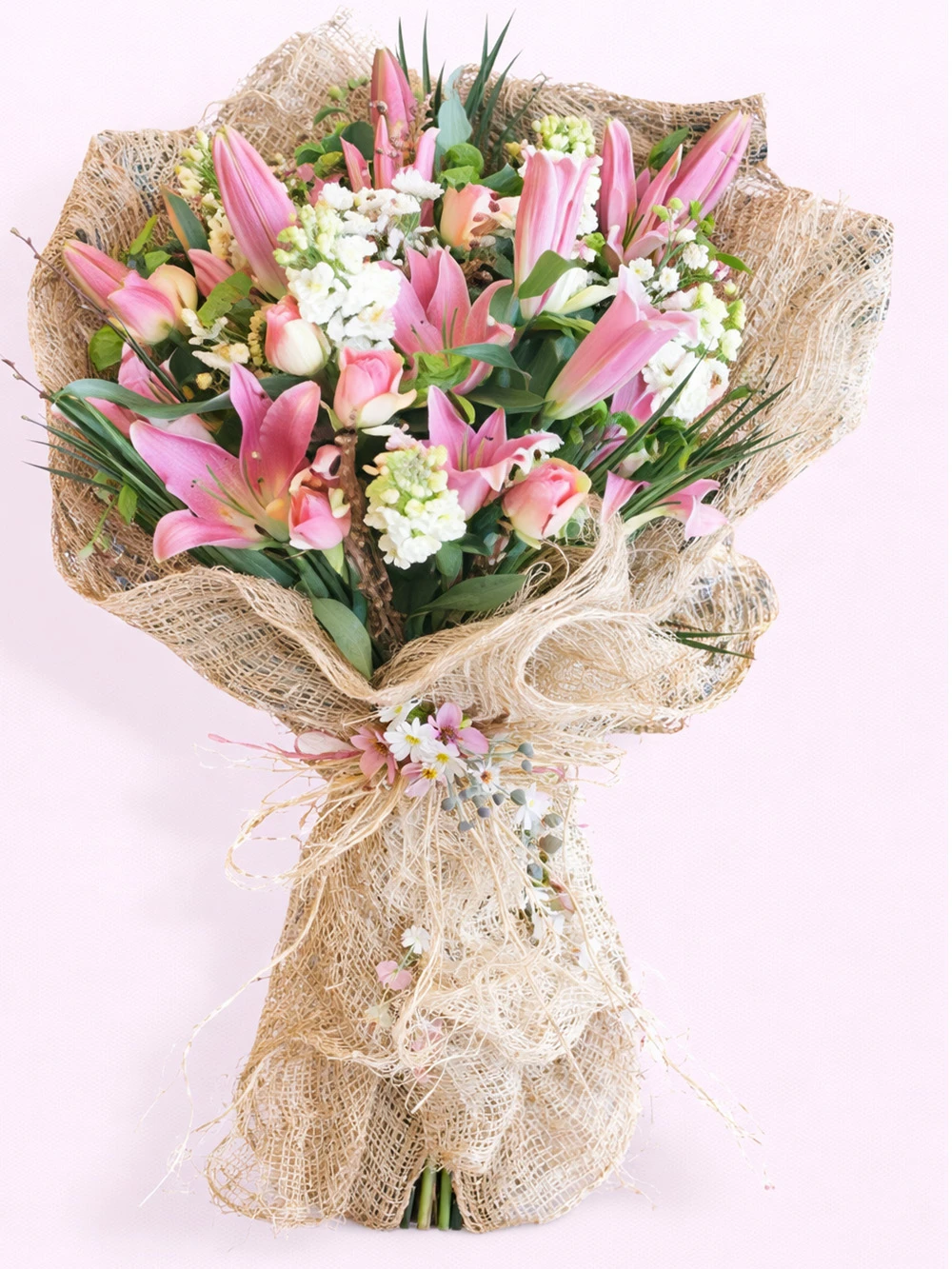 Kokulu Pembe Lilyum Buketi - salon-ofis-bitkileri - Açelya Çiçek