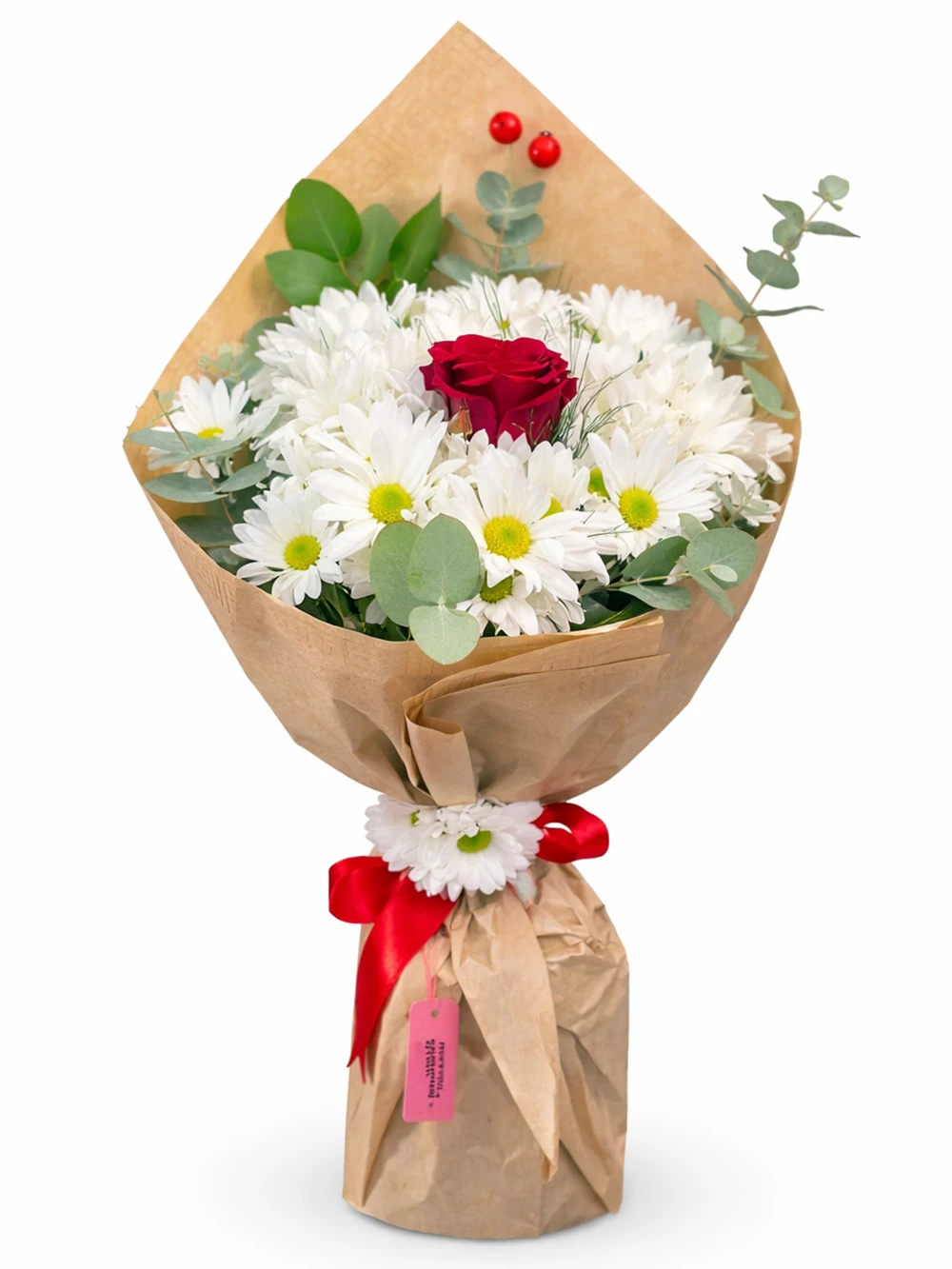 Papatya Tek Gül Buketi - salon-ofis-bitkileri - Açelya Çiçek