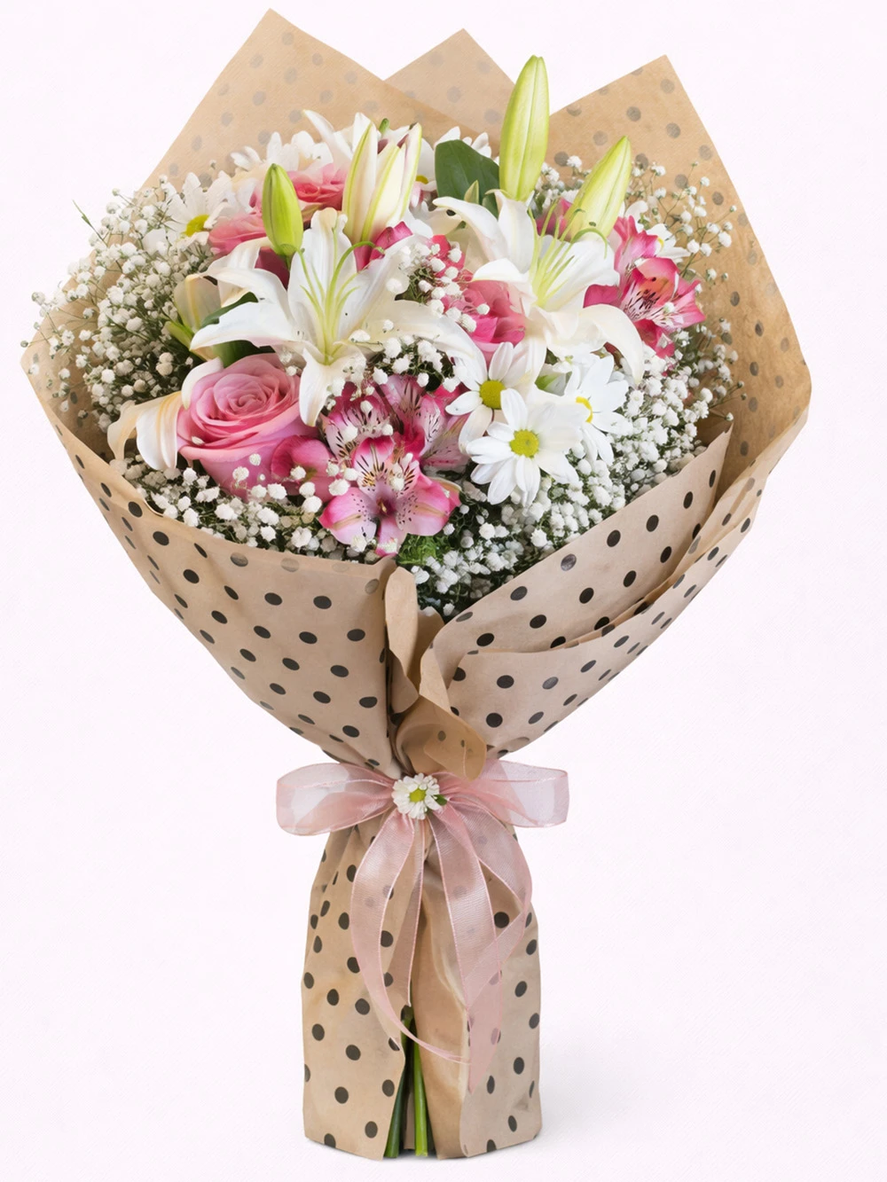 Pembe Beyaz Special Buket - salon-ofis-bitkileri - Açelya Çiçek