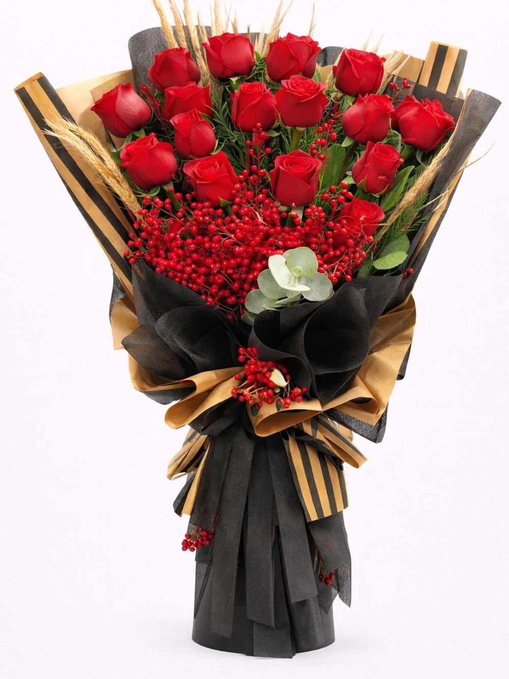 Premium 15 Kırmızı Gül Buketi - salon-ofis-bitkileri - Açelya Çiçek