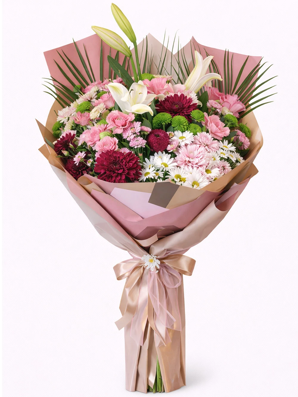 Renkli Papatya Gül Buketi - salon-ofis-bitkileri - Açelya Çiçek