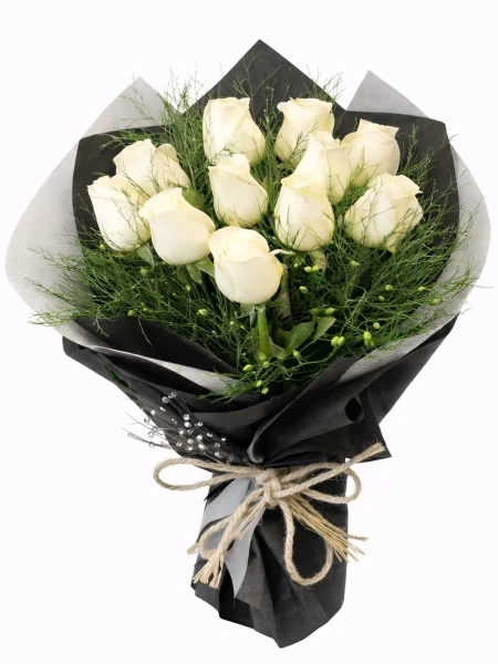 11 Beyaz Gül Buketi