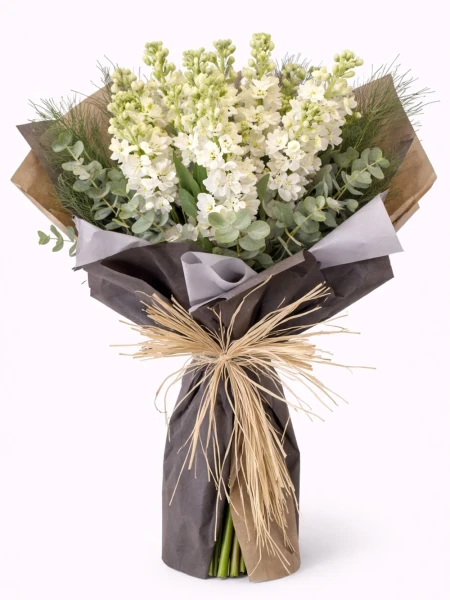 14 Beyaz Şebboy Buketi