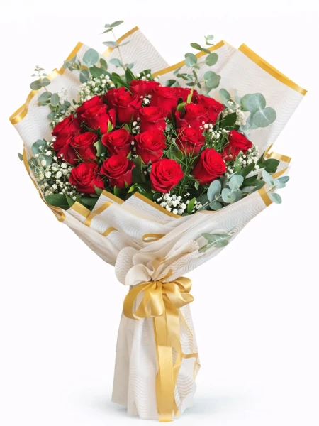 21 Kırmızı Gül Buketi