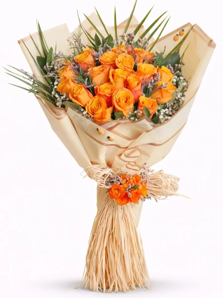 25 Turuncu Gül Buketi