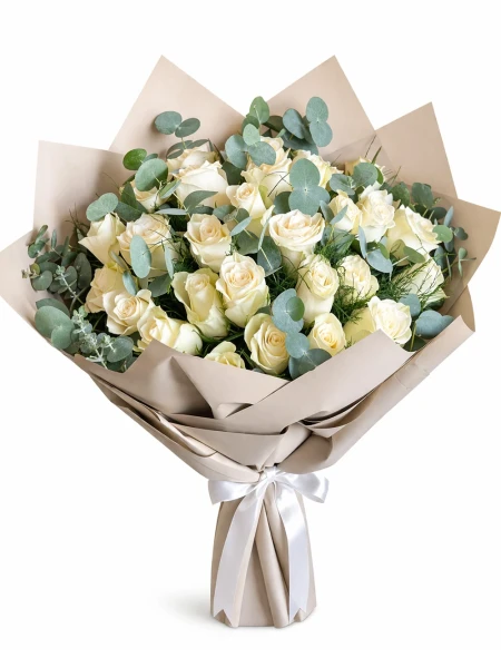 30 Beyaz Gül Buketi