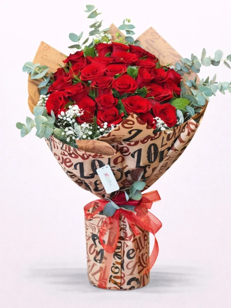33 Kırmızı Gül Buketi