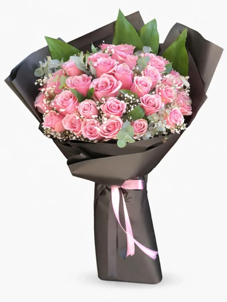 33 Pembe Gül Buketi