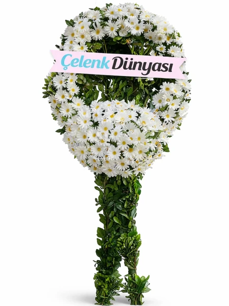 Beyaz Gerbera Cenaze Çelengi
