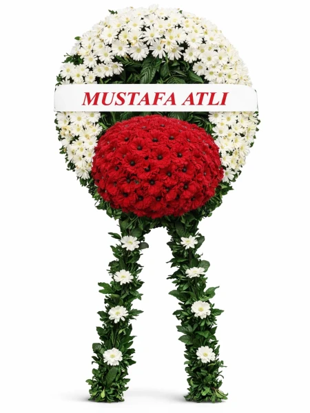 Beyaz Kırmızı Cenaze Çelengi