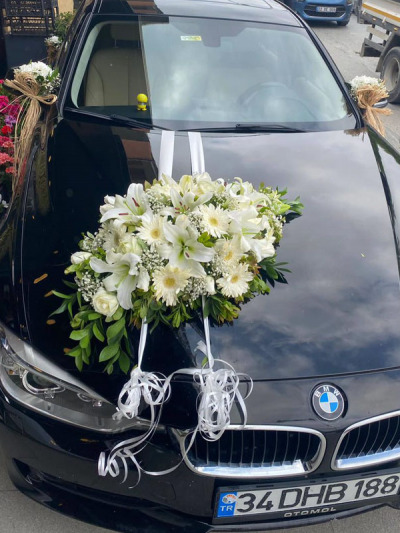 BMW Gelin Arabası Süslemesi - gelin-arabalar - Açelya Çiçek