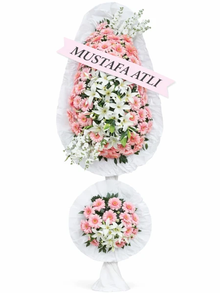 Gerbera Lilyum İki Katlı Ayaklı Sepet